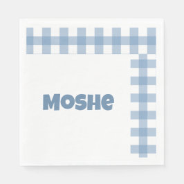 Servilleta De Papel Napkin de cumpleaños de gingham azul