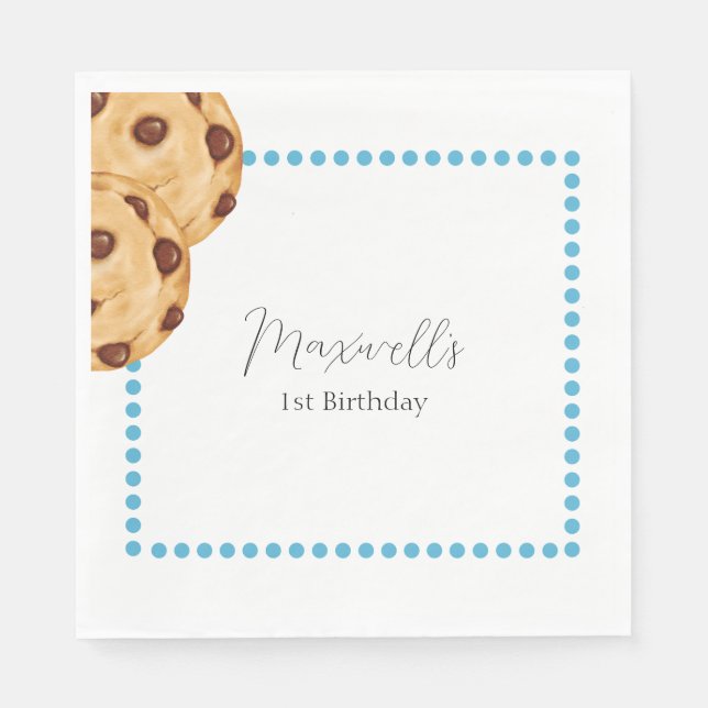 Servilleta De Papel Napkin de cumpleaños de leche y galletas (Anverso)