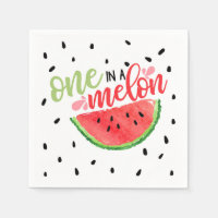 Napkin de cumpleaños de One In a Melon - Rojo