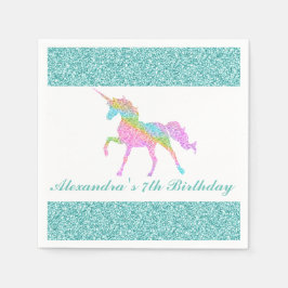 Servilleta De Papel Napkin de cumpleaños de Unicornio personalizado