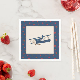 Servilleta De Papel Napkin de cumpleaños del avión - niño