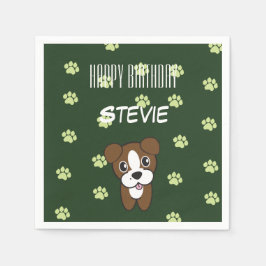 Servilleta De Papel Napkin de cumpleaños súper lindo de boxeador verde