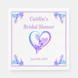 Servilleta De Papel Napkin de ducha de novia - Corazón de acuarela de