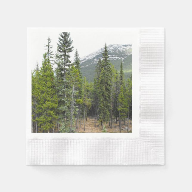 Servilleta De Papel Napkin de Forest and Mountain Scene (Anverso)