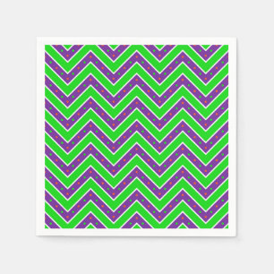 Servilleta De Papel Napkin de Halloween/Chevron verde y púrpura