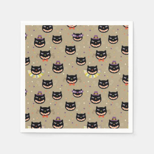 Servilleta De Papel Napkin de Halloween/Gatos negros