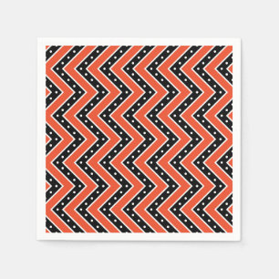 Servilleta De Papel Napkin de Halloween/Naranja con Chevron negro