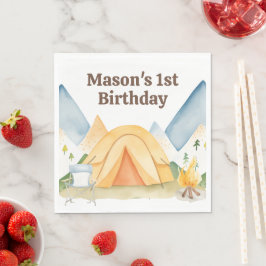 Servilleta De Papel Napkin de la fiesta de cumpleaños del camping