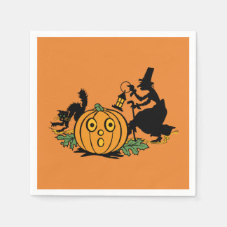 Servilleta De Papel Napkin de la fiesta de Halloween de estilo vintage