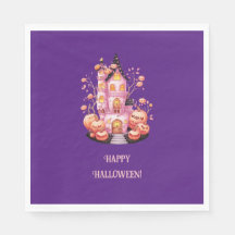 Napkin de la fiesta de Halloween del Castillo Rosa