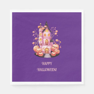 Servilleta De Papel Napkin de la fiesta de Halloween del Castillo Rosa
