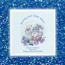 Napkin de papel Baby Shower Blueberry and Gnomes