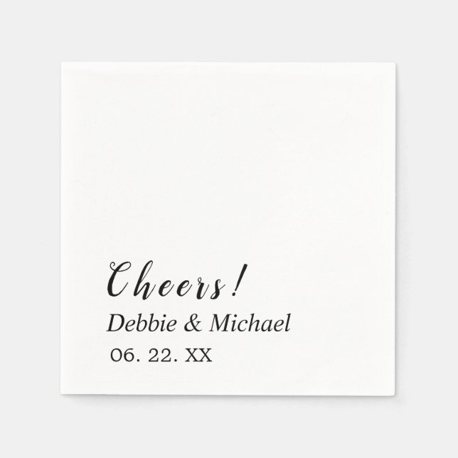 Servilleta De Papel Napkin de papel blanco con fecha personalizada (Anverso)