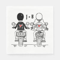 Napkin de papel Boda de motocicleta de motociclism