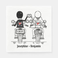 Napkin de papel Boda de motocicleta de motociclism