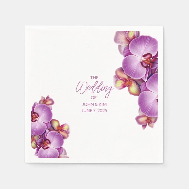Servilleta De Papel Napkin de papel Boda Orchids (Anverso)