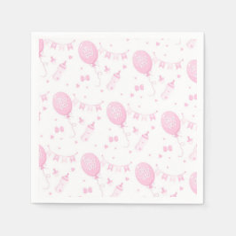 Servilleta De Papel Napkin de papel Chica de Baby Shower con globos