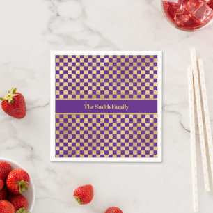 Servilleta De Papel Napkin de papel con control de oro púrpura
