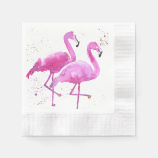Servilleta De Papel Napkin de papel con dos flamencos rosas