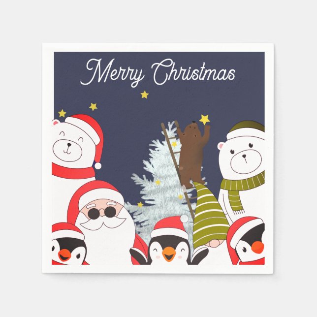 Servilleta De Papel Napkin de papel con Feliz Navidad (Anverso)