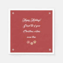 Napkin de papel con mensaje de Navidad