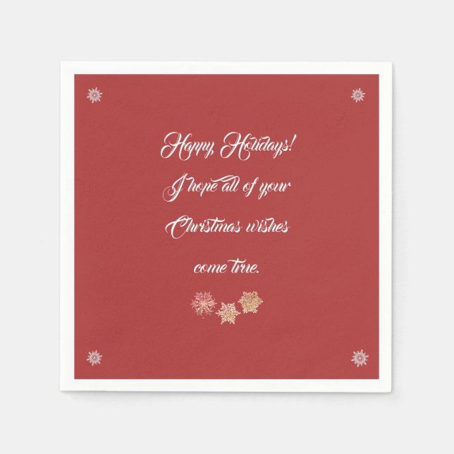 Servilleta De Papel Napkin de papel con mensaje de Navidad (Anverso)