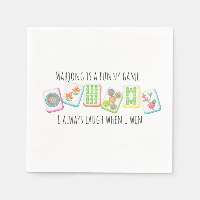 Servilleta De Papel Napkin de papel con tema Mahjong (Anverso)