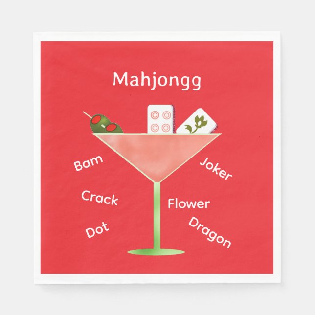 Servilleta De Papel Napkin de papel contemporáneo Mahjong Martini (Anverso)