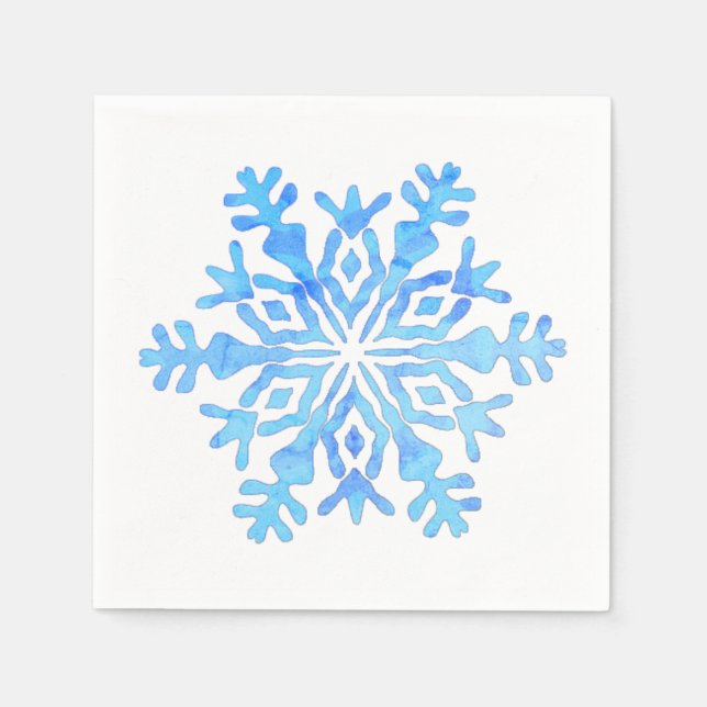 Servilleta De Papel Napkin de papel copo de nieve azul (Anverso)