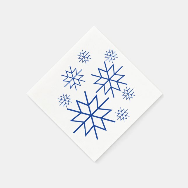Servilleta De Papel Napkin de papel - Copos de nieve azules (Borde)