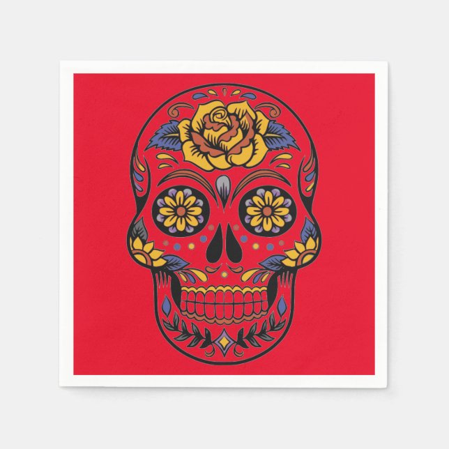 Servilleta De Papel Napkin de papel cráneo de Halloween (Anverso)