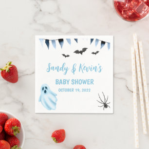 Servilleta De Papel Napkin de papel de Baby Shower Blue Little Boo