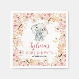 Servilleta De Papel Napkin de papel de Baby Shower Chica del Elefante