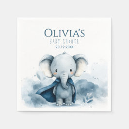 Servilleta De Papel Napkin de papel de Baby Shower para elefante azul