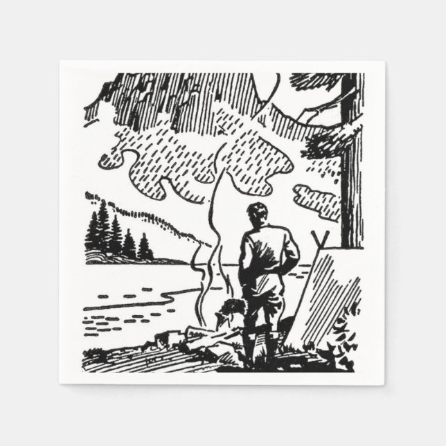 Servilleta De Papel Napkin de papel de camping retro (Anverso)