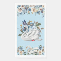 Napkin de papel de cisne azul