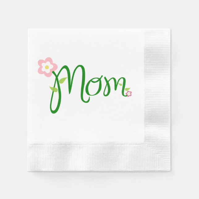 Servilleta De Papel Napkin de papel de cóctel acuñado por mamá (Anverso)