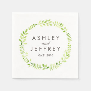 Servilleta De Papel Napkin de papel de color de agua Laurel Boda