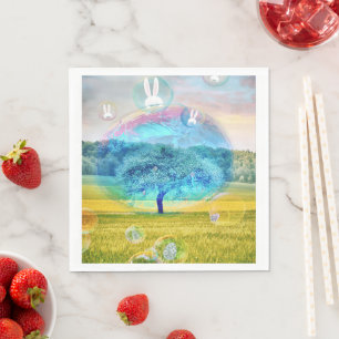 Servilleta De Papel Napkin de papel de conejo de Pascua