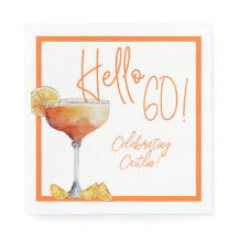 Napkin de papel de cumpleaños 60th Martini Glass