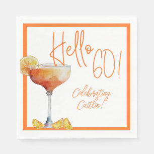 Servilleta De Papel Napkin de papel de cumpleaños 60th Martini Glass