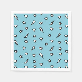 Servilleta De Papel Napkin de papel de cumpleaños del patrón de cómic 