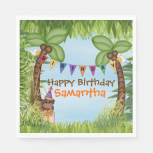 Servilleta De Papel Napkin de papel de cumpleaños del Safari de la jun
