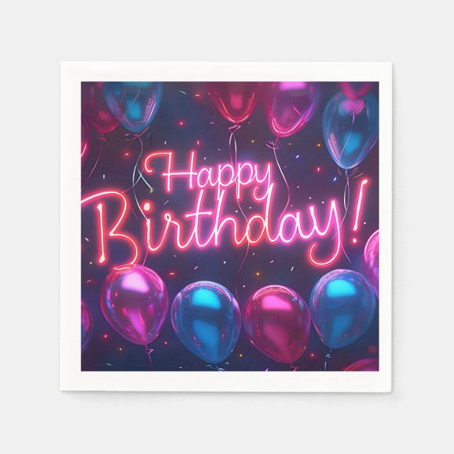 Servilleta De Papel Napkin de Papel de Cumpleaños Feliz (Anverso)