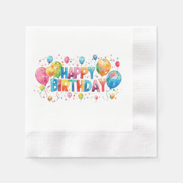 Servilleta De Papel Napkin de Papel de Cumpleaños Feliz (Anverso)