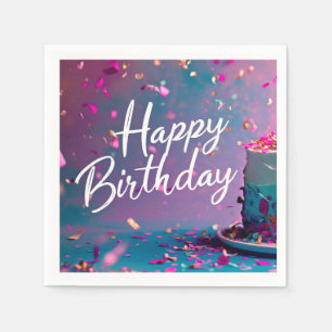 Servilleta De Papel Napkin de Papel de Cumpleaños Feliz