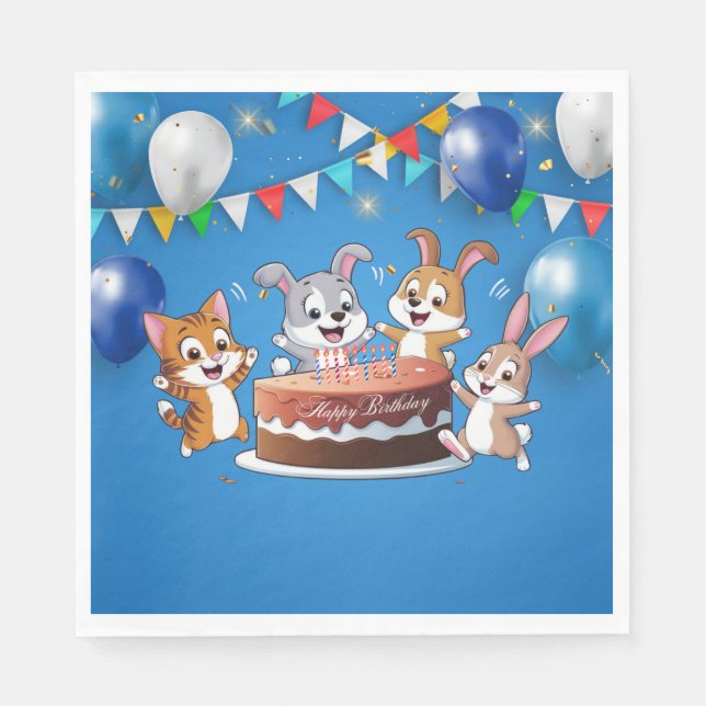 Servilleta De Papel Napkin de Papel de Fiesta de Cumpleaños (Anverso)