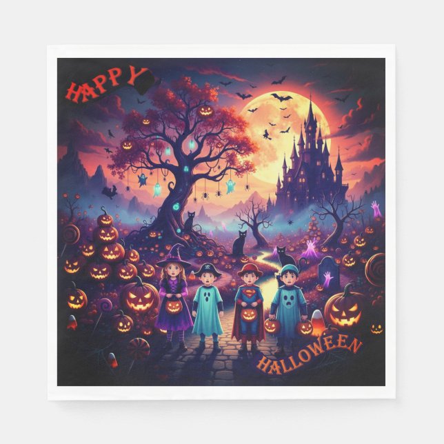Servilleta De Papel Napkin de papel de Halloween (Anverso)