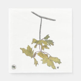 Servilleta De Papel Napkin de papel de hojas amarillas