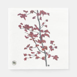 Servilleta De Papel Napkin de papel de hojas rojas